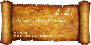 Löwi Liberátusz névjegykártya